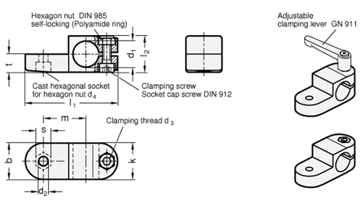 Swivel Clamp Connectors GN 277 sketch