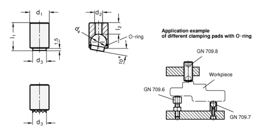 Clamping Pads GN 709.7 sketch