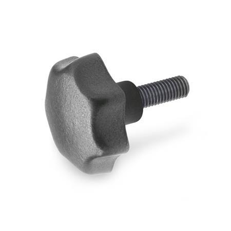 Star Knobs with threaded stud steel GN 6336.4