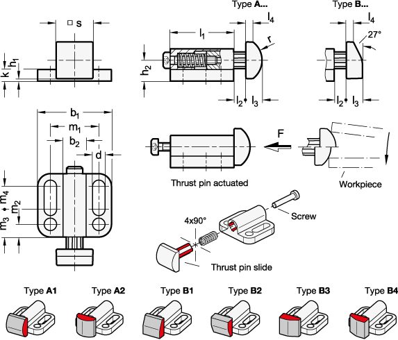 Side Thrust Pins GN 415 sketch