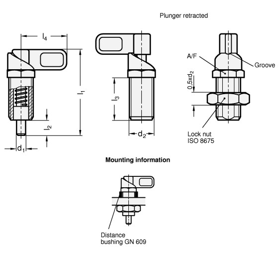 Cam Action Indexing Plungers GN 612.8 sketch