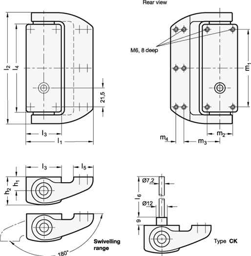 Hinge with Safety Switch GN 139.5 sketch