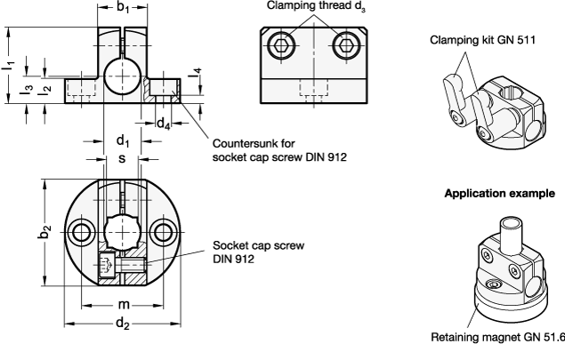 Base Plate Mounting Clamps   GN 473 sketch