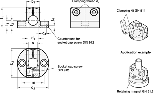 Base Plate Mounting Clamps   GN 473 sketch