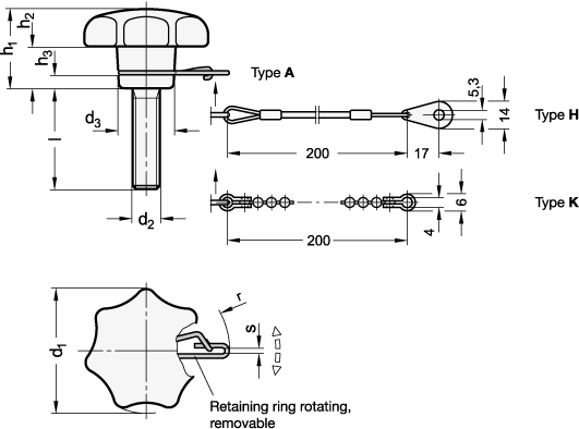 Star Knobs GN 6336.13 sketch