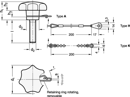 Star Knobs GN 6336.13 sketch