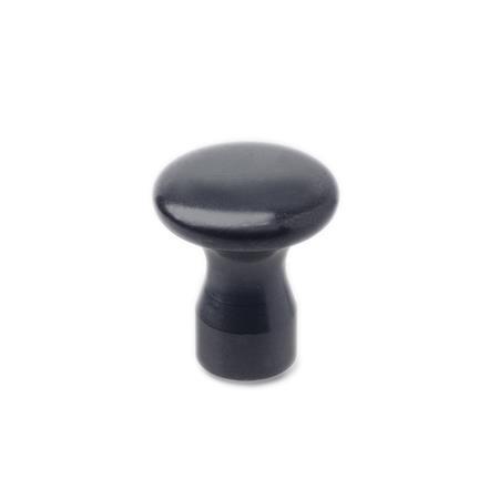 Waist Shaped Knobs Steel  blackened GN 75