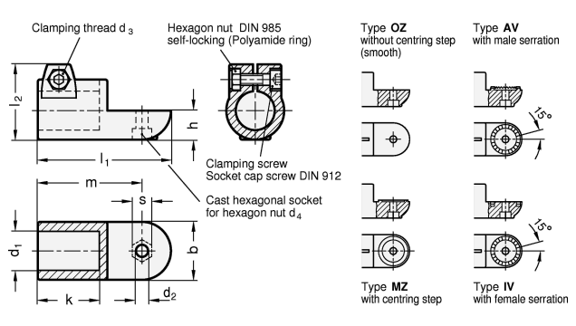 Swivel Clamp Connectors GN 276 sketch