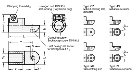 Swivel Clamp Connectors GN 276 sketch