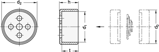 Stainless Steel Guide Pots GN 187.1 sketch