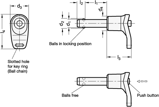 Stainless Steel Ball Lock Pins GN 113.11 sketch