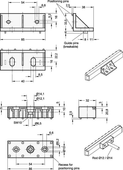 Mounting Brackets GN 646.7 sketch