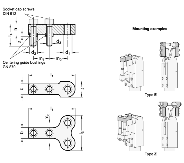 Holders for Clamping Bolts GN 867 sketch