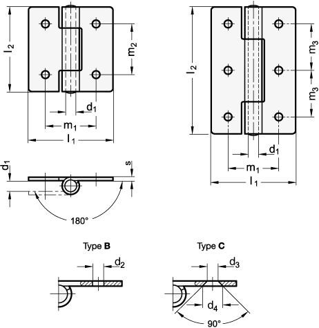 Sheet Metal Hinges  GN 136 sketch