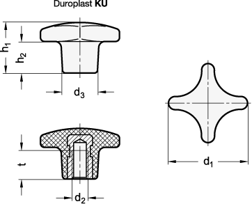 Hand Knobs DIN 6335 sketch