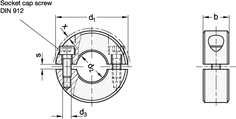 Split Shaft Collars GN 707.2 sketch