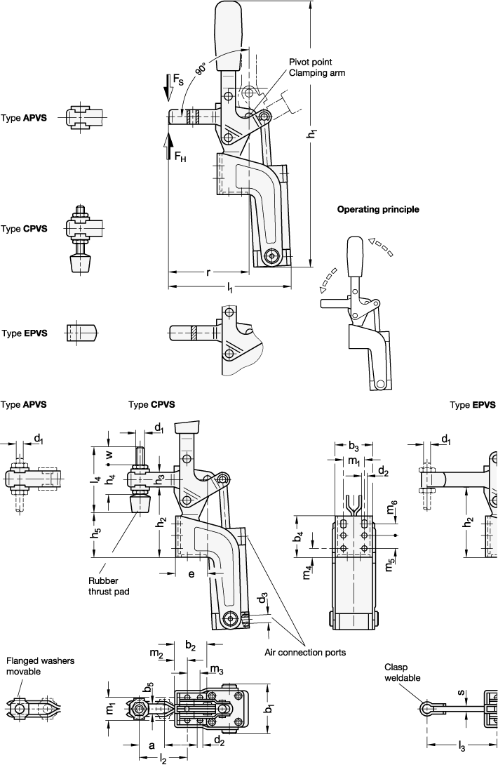 Toggle Clamps Steel  zinc plated GN 862.1 sketch