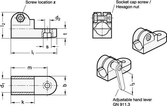 Swivel Clamp Connectors GN 275 sketch