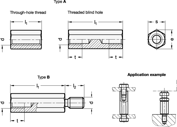 Stainless Steel Spacers GN 6220 sketch