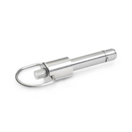 Stainless Steel Locking Pins with axial lock  slide Stainelss Steel GN 214.6