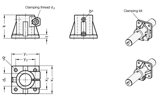 Base Plate Linear Actuator Connectors GN 163.1 sketch