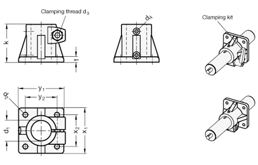 Base Plate Linear Actuator Connectors GN 163.1 sketch